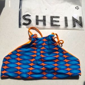 Reversible Orange/Blue Bikini Top